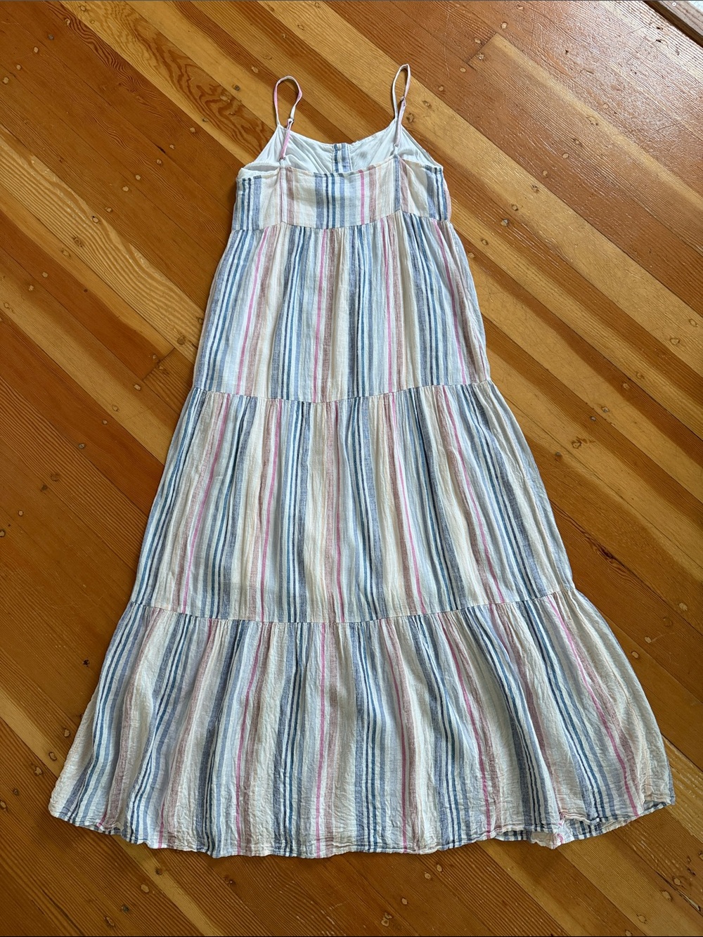 Splendid Sleeveless Striped Linen Blend Maxi‎ Dress Small - Picture 5 of 5